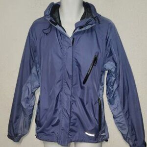 GSX hooded Jacket, Nylon. Weatherproof, Blue w/ net lining, size XL